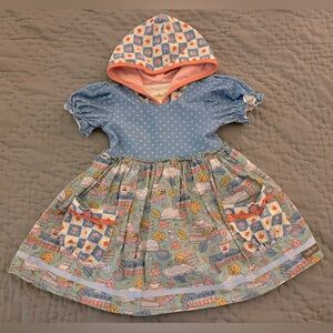 Matilda Jane Bookworm Beauty Hooded Dress Short Sleeve Fall Reading School Sz 2T